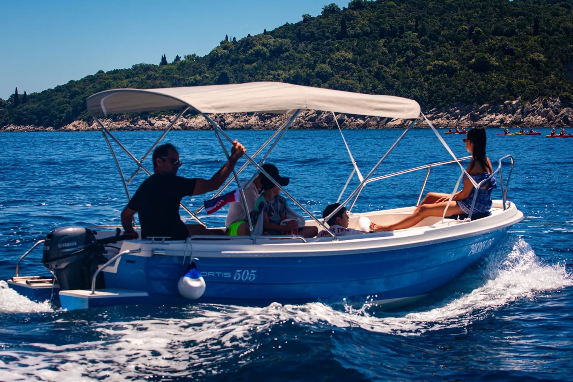 Private boat tour visiting sea caves near Dubrovnik